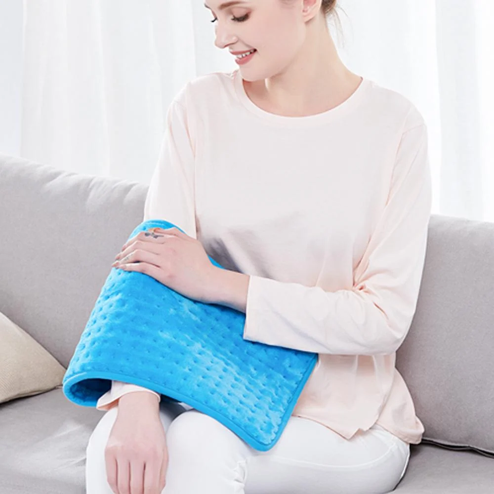 Electric Heating Pad for Back and Shoulders, Blue 17 x 33 Inch