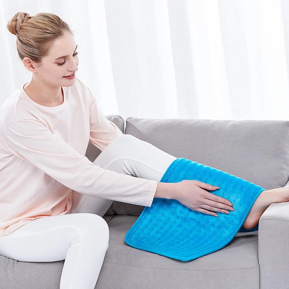 Electric Heating Pad for Back and Shoulders, Blue 17 x 33 Inch