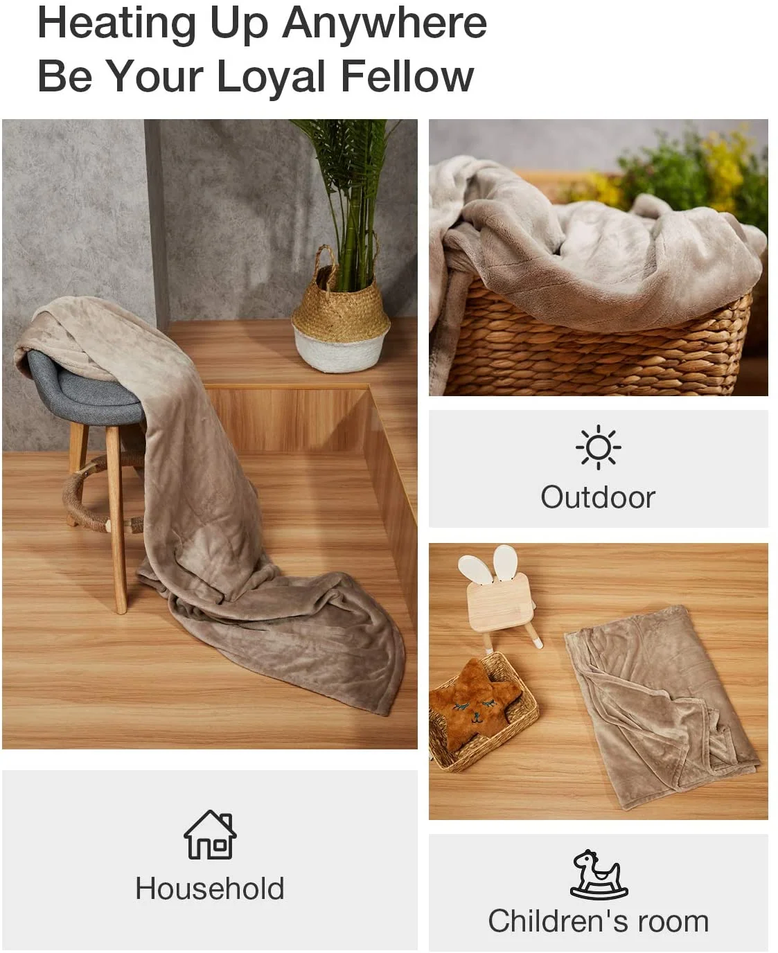 電熱毯 - 灰褐色 90"x 100"