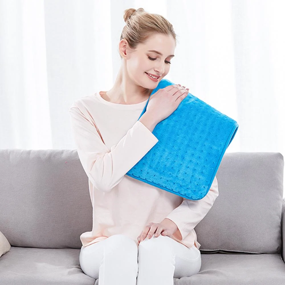 Electric Heating Pad for Back and Shoulders, Blue 17 x 33 Inch