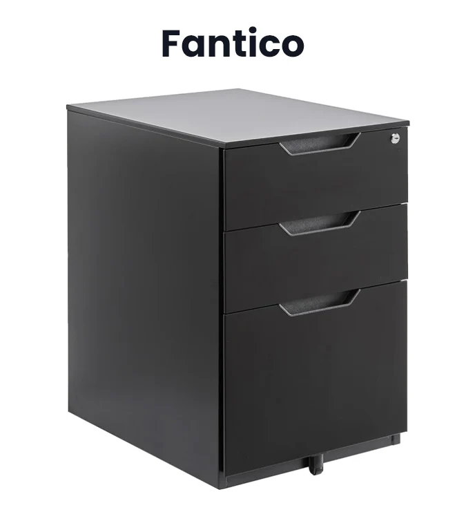 FANTICO 3 Drawer Chest- Dressers Storage Cabinets Metal Dresser, Cabinet with Wheels Room Organizer Rolling Small Drawers Wood Organization Furniture for Office, Home, Black